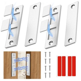 Mdkave 2.67"L Ultra Thin Magnetic Door Catch,Magnetic Cabinet Latch,Strong Cabinet Door Magnets for Closure,Closet,Drawers and Furniture(2pcs Silver)