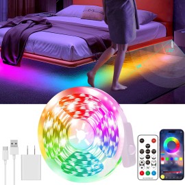 KANTUTOE Motion Activated LED Light Strip, 16.4FT Motion Sensor LED Light Ind...