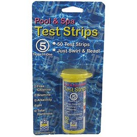 JED Pool Tools 00-IT490 00-490 50 Count 4 in 1 Pool and Spa Test Strips, Natural Organic
