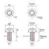 Wanyifa 12 tornillos de titanio Ti Torx M5 x 10