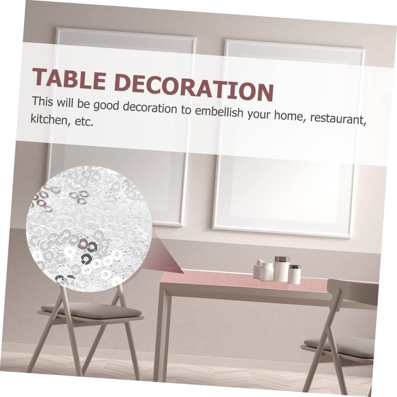 GRIRIW 1Pc Glitter Tablecloth Washable Home Table Runner for Restaurant