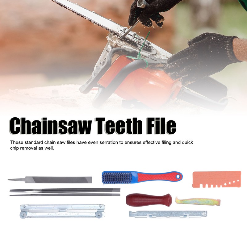 11Pcs Chainsaw Sharpener File Chain Saw Teeth Sharpening Tool Set