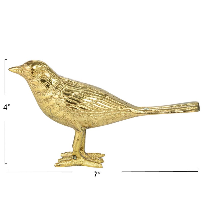 Creative Co-Op Cast Aluminum Bird Accent Decor, Gold