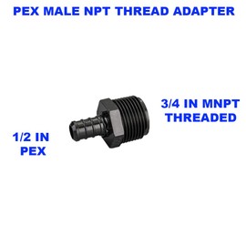 5 Pack TMKOOL Poly PPSU Pex 1/2" x 3/4" Male NPT Threaded Adapter Barb Crimp Fittings for PEX B Pipes ASTM F2159 (5pcs 1/2"x3/4")