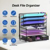 Reeplan 7 Tier Desk File Organizer, Letter Tray Paper Organizer