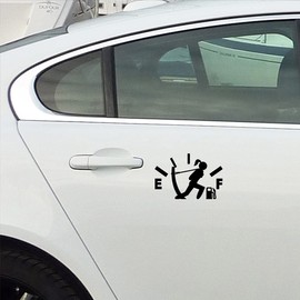 NBFU Gas Tank Fuel Empty Girl (Black) (Set Of 2) Premium Waterproof Vinyl Decal Stickers For Laptop Phone Accessory Helmet Car Window Bumper Mug Tuber Cup Door Wall Decoration