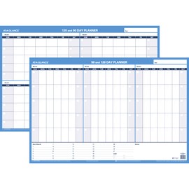 AT-A-GLANCE PM23928 90/120-Day Undated Horizontal Erasable Wall Planner, 36 x 24, White/Blue,