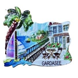 Generisch Fridge Magnet - Traditional Garda Lake Souvenir Magnet - 1 Piece, 7 x 5.5 cm, Poly Magnet, Rectangular, Decorative Magnet