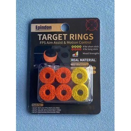 Epindon Target Rings | FPS Aim Assist Precision Motion Control | Made for SCUF REFLES, VALOR PRO/INSTINCT PRO, ENVISION Controllers(Orange Rings for Long Stick, Yellow Rings for Short Stick) 8-PACK