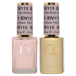 DND Diva Gel Polish Set, Soda Poppin Collection, UV/LED Gel Polish and Air Dry Nail Lacquer, Matching Chip-Free Polish Duo, 115 Pale Blush, 0.5 Fl Oz