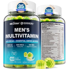 Nextdia Methylated Multivitamin Gummies for Men, BCAAs, Vitamins, Minerals, 60 Ct