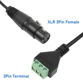 Jienk 2Pcs 13Inch XLR3 Cable XLR There Pin Female to 3Pin Terminal Adapter Extension Cable with Screwdriver for Speakers, Microphone, Sound, Stage Lighting Equipment, Live Performance & Recording