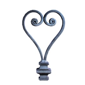 UHRIG Torkrone wrought iron heart made of steel, for metal posts on the entrance gate, garden door, garden decoration, flower stickers and much more.