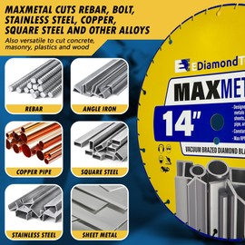 14" Vacuum Brazed Diamond Saw Blades for Metal, 1" Arbor