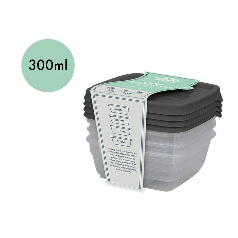 4 Pack 300ML Small Food Containers with Lids Set -