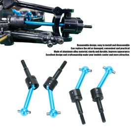 Front & Rear Axle Drive Shaft CVD Set, 4Pcs Metal Universal Drive Shaft CVD 70mm Compatible with Tamiya TT02 1/10 RC Car(Blue)