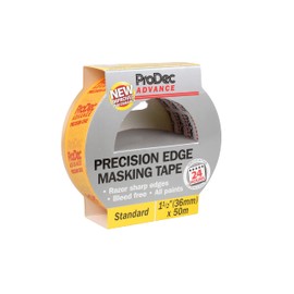ProDec Advance 36mm (1.5 inch) x 50m Precision Edge Multi Surface Painters Masking Tape for Razor Sharp Lines with No Paint Bleed For Indoor Painting and Decorating Compatible with All Paints, 1.5"