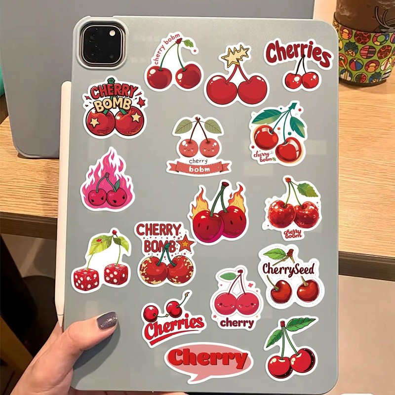 Cherry Vinyl Stickers,Cherry Graffiti Stickers,Vinyl Waterproof Sticker for Kids Teens