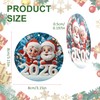 Santa Claus Christmas Tree Ornaments: 5pcs 2D Funny Flat Round