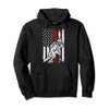 Firefighter American Flag for US Fireman Pullover Hoodie