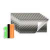 6Pcs 4"x6" Gray 3D Carbon Fiber Textured Vinyl Wrap Compatible