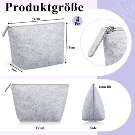 Xuniea Felt Cosmetic Bag for Plotting Large Felt Bag Make Up Bag Pencil Case Multifunction Travel Blank Toiletry Bag Cosmetic Bag for Mother's Day Valentine's Day, gray, Fashion