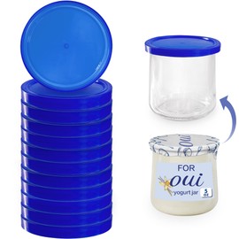 Oui Yogurt Jar Lids-12 pack Oui Lids for Yoplait Yogurt Container,Sealed against leaks lids for oui yogurt jars Blue…