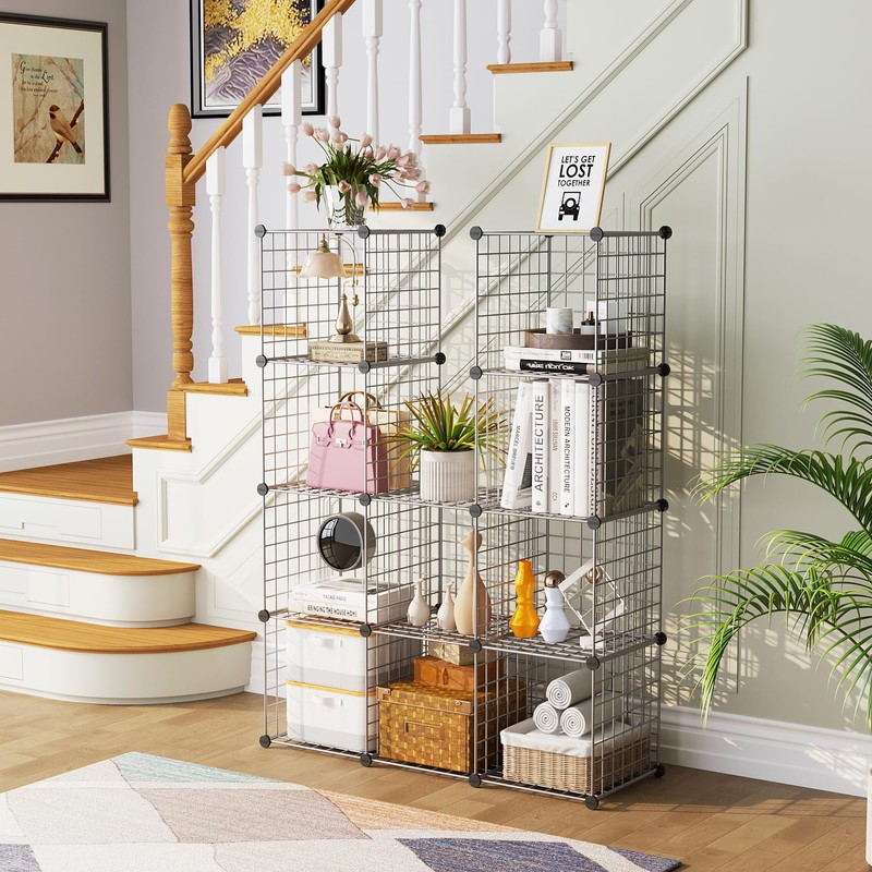 C&AHOME Wire Cube Storage, 12 - Cube Organizer Metal C
