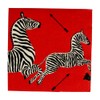 Caspari Zebras Paper Cocktail Napkins in Red - Four Packs