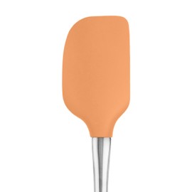 Tovolo Flex-Core Stainless Steel Handled Spatula Heat-Resistant & BPA-Free Silicone Turner Head, Cast Iron & Non-Stick Cookware, Dishwasher-Safe, Apricot