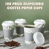 LITOPAK 100 Pack 12 oz Paper Coffee Cups, Disposable Coffee