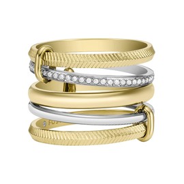 Fossil 32025867 Women's Ring Stainless Steel Glass Stone, 56 cm, Stainless Steel, Cubic Zirconia