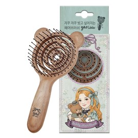 Yao Littles Hair Brush (Bears LWT/Brown), Damaged Hair Care, Scalp Care, Double Care for Scalp and Hair, Gentle on the Hair; Bear Shape, Anti-Static, Washable, Korean Brand