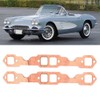 2pcs Square Port Copper Plating​ Header Exhaust Gaskets Reusable Fit