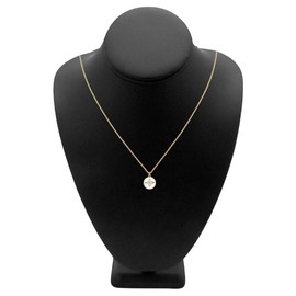 DeepSage CLOVER NECKLACE - Elegant Dual-Tone Pendant Necklace - Black and White Enamel Circle with Crystal Star Design, Gold & Silver Plated Chain (WHITE/GOLD)