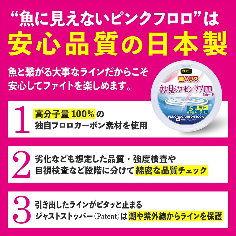 DUEL Pink Fluoro No Seen to Fish Iso Harris 166.2