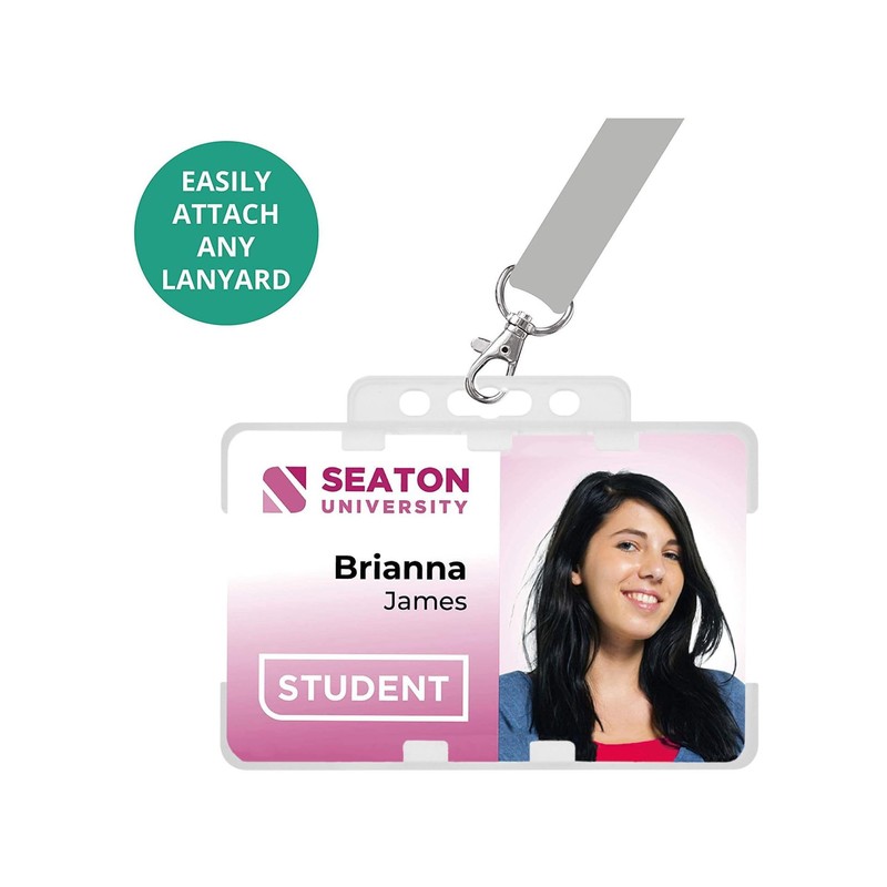 Customcard ltd® Double Sided ID Card Holder Two Sided Badge