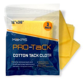 MāKRS 18" x 36" Pro-Tack Tack Cloth, 3-Pack Wood Prep Cloths, Remove and Trap Dust Particles, 100% Cotton, Staining, Varnishing, and Painting, Gentle on Surfaces