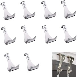 Snokay 20PCS S-Shaped Picture Rail Hooks - Metal Dado Rail Hangers for Wall Pictures, Art Gallery Displays, Billboards, and More - Silver, Nickel Plated