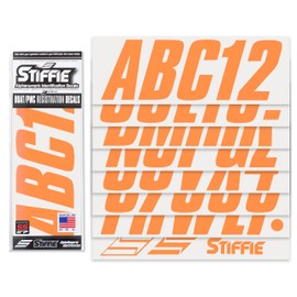 STIFFIE Shift Orange Crush 3" Super Sticky Boat & PWC Registration Decals • Numbers Letters Stickers