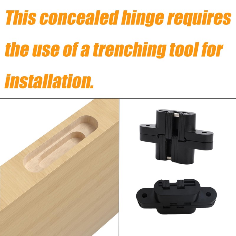 (1 Pair) Hidden Gate Hinge Stainless Steel Invisible Door Hinges