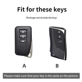 ontto Key Case Fits Lexus IS ES GS LX NX RC RX GS-F IS-F RC-F IS200 IS250 IS300 NX300h LX570 RX350 RX450h Leather Remote Control Key Fob Cover Key Ring Key Holder Black A