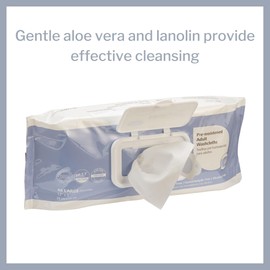 MoliCare Skin Personal Wipes, Pre-Moistened Adult Washcloths - Active Skin Protection with Aloe and Lanolin, Hypoallergenic, Alcohol-Free - 9 in x 13 in, 48 Count, 1 Pack