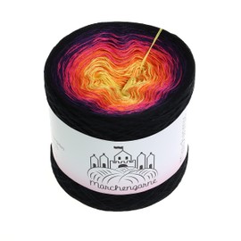 Bobbel Gradient Yarn, Graffiti, 4-Ply or 3-Ply Fairy Tale Yarn, Knitted Crochet Yarn (Black Outer, 300 g - 1140 m - 4 Thread)