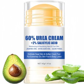 60% Urea Foot Cream - Deeply Moisturizes & Repairs Cracked Heels, Dry Skin - Urea Cream 60 Percent for Feet and Hands - Fast-Acting Foot Moisturizer for Soft, Smooth Feet