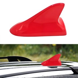 QKWL Car Shark Fin Universal Antenna, Shark Fin Antenna, Shark Fin Antenna Cover, Waterproof and Rust-Proof, Durable, Suitable for Most Cars, Trucks, SUVs, Etc (Red)