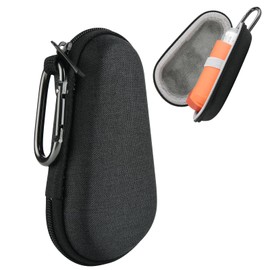 Beautyflier Asthma Inhaler Travel Case, Carrying Case for Portable Handheld Inhaler With Clip-on Keychain Carabiner, Protective Inhaler Carrier Holder for All Ages, Case Only (4IN, Black)