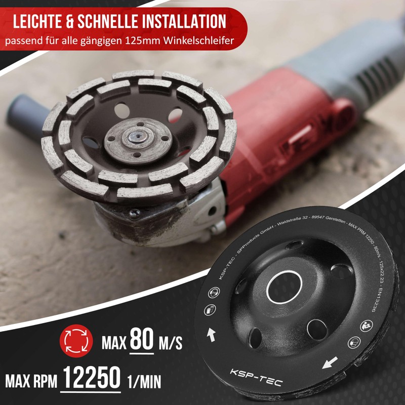KSP-Tec Diamond Cup Wheel 125 mm Concrete Plain 125 mm