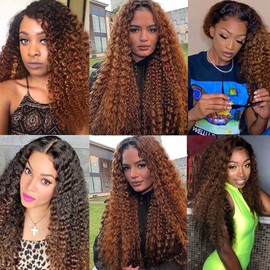 22 24 26 inch Ombre Bundles #30 Human Hair Bundles Brown Water Wave Bundles Double Weft 3 Bundles 1B/30 Human Hair Bundles Brown Wet and Wavy Bundles 300g