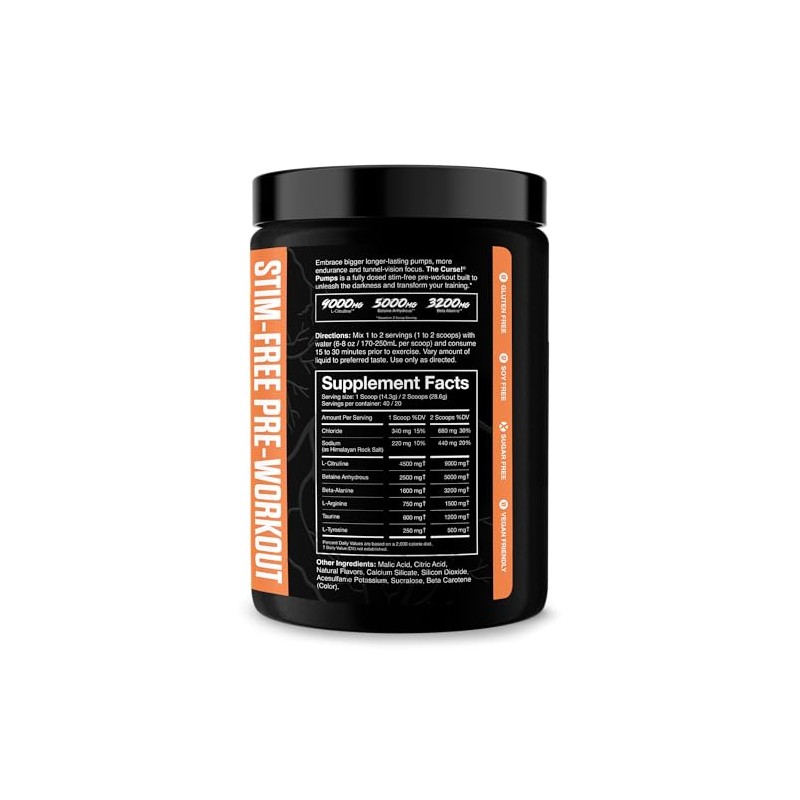 JNX SPORTS The Curse! Pump – Stim-Free Pre-Workout | Peach